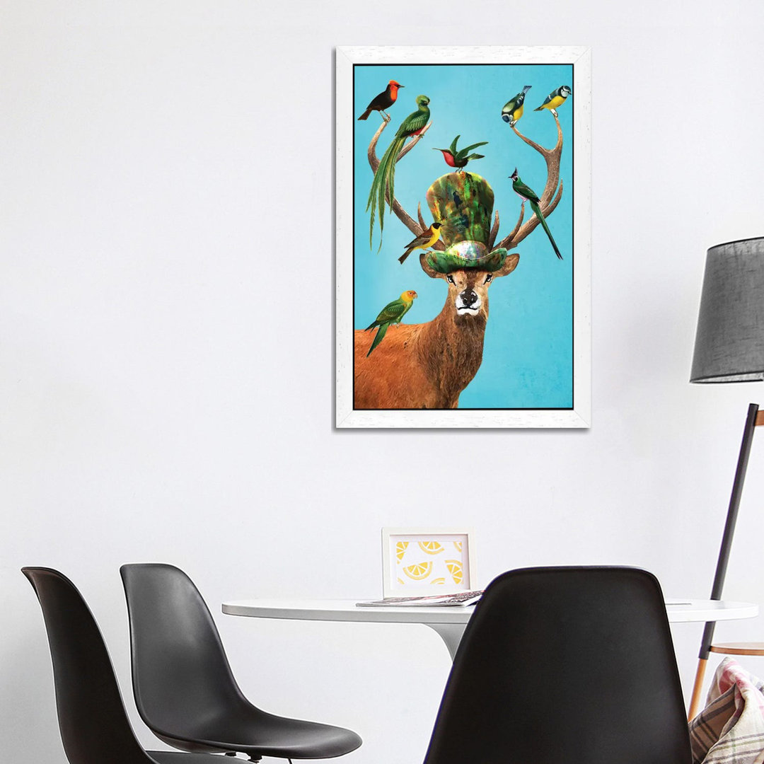 Deer With Birds by Coco De Paris - Print on Canvas