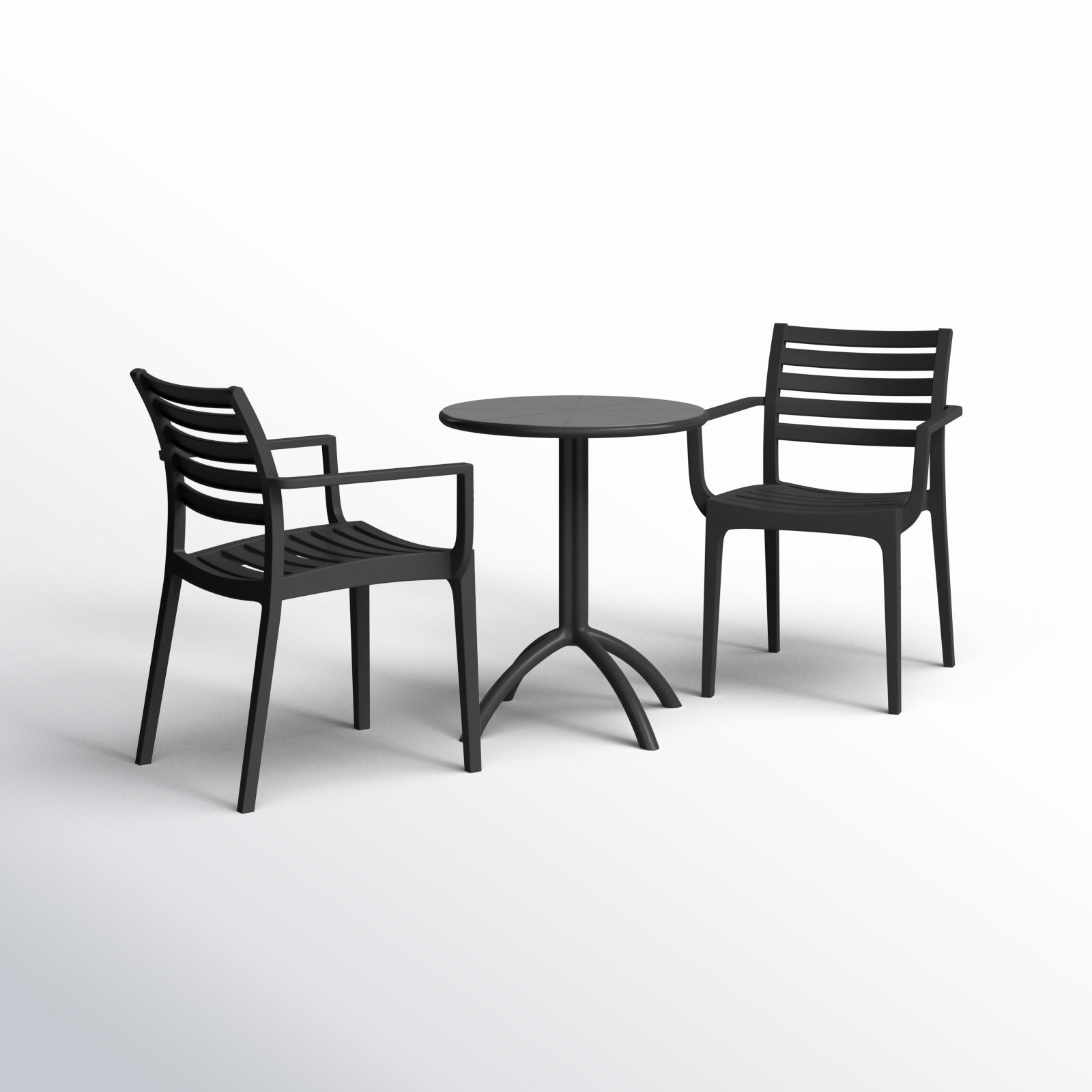 Seneca 24" Patio Bistro Set, Black