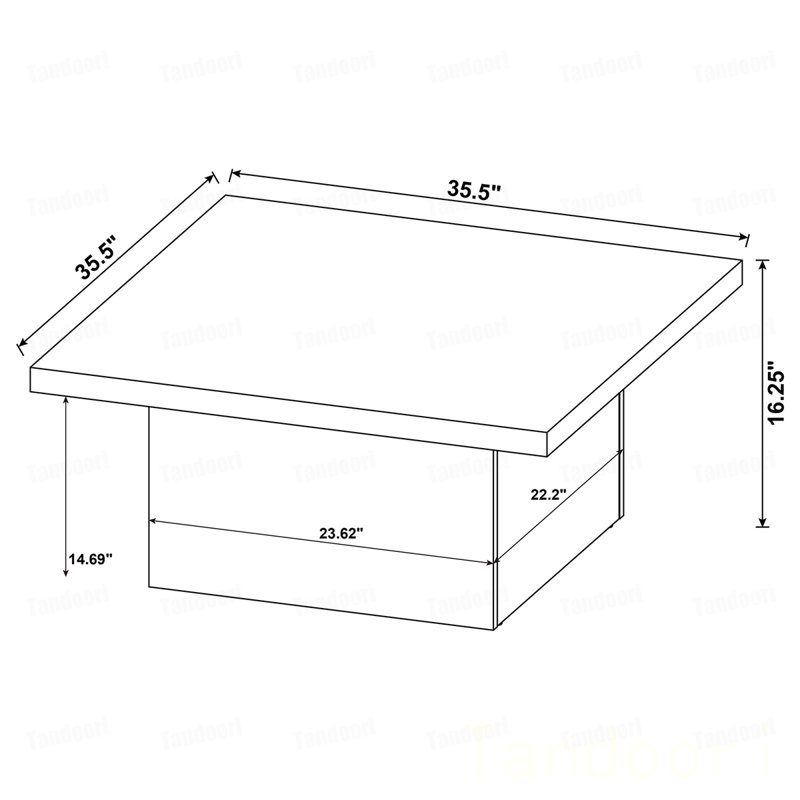 Table basse en pin vieilli