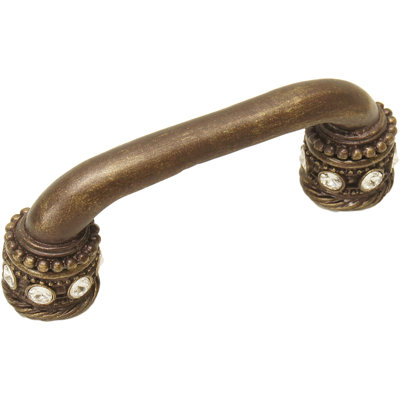 Caché 5 inches c.c. pull with Swarovski Clear Crystals & sleevesin Platinum