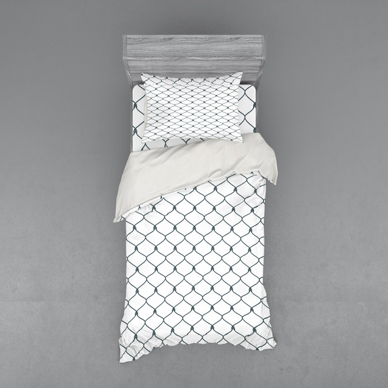 Ensemble de housse de couette moderne et contemporaine en microfibre ardoise / bleu