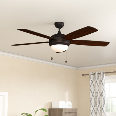 Ventilateur de plafond standard à 5 pales de 52 po avec chaînette et ensemble d'éclairage inclus Stembridge