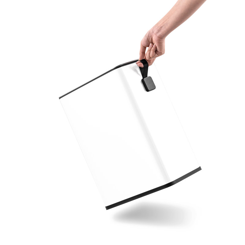 White Stainless Steel 2.6 Gallon Step-On Trash Can