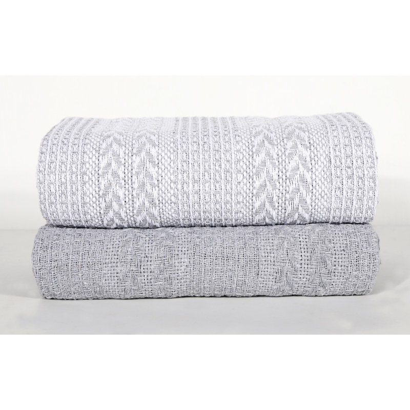 Jeté luxueux 100% coton, Gris