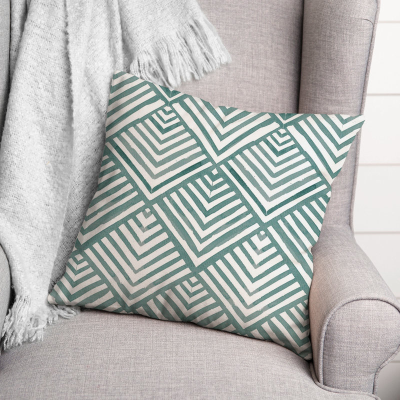 Geometric Reversible Throw Pillow, Blue