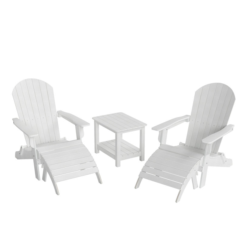 Arrlo Foldable Outdoor Adirondack Chair, White