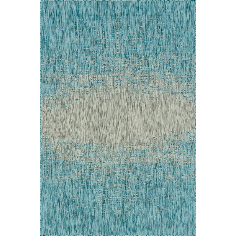 Tapis d'extérieur Iris couleur océan, Rectangle 6 pi x 9 pi