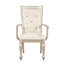 Chaises avec accoudoirs en bois H 18,5 po Vervena avec dossier capitonné en similicuir cristal, argent