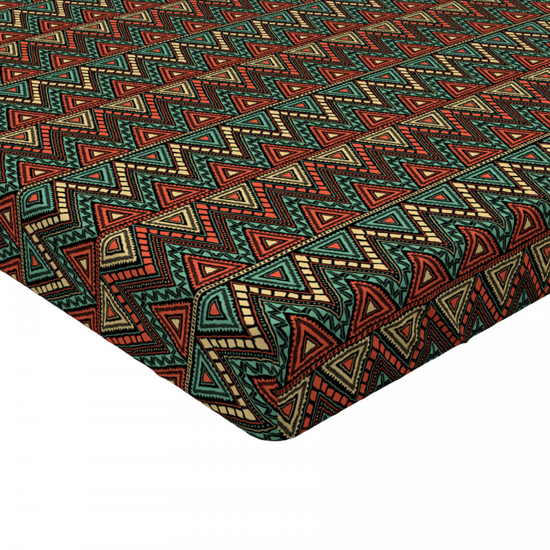 Microfiber Geometric Fitted Sheet, Twin Fitted Sheet