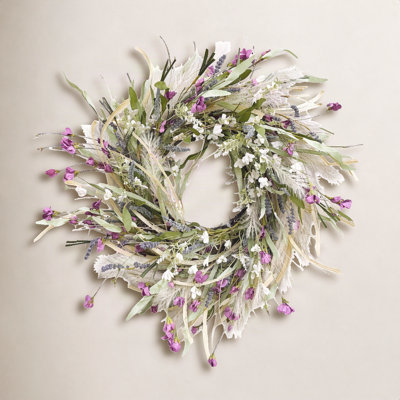 24" Handcrafted Lavender Wildflower Wreath