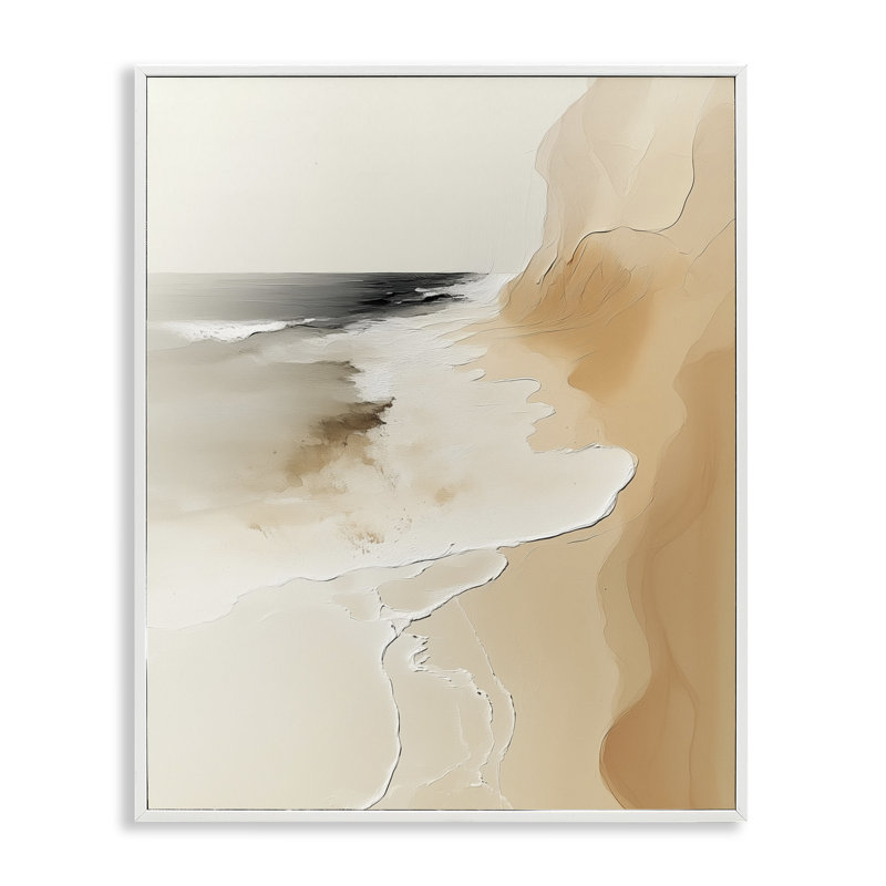 Abstrait côtier, art giclée par Annabelle Hall, H 14 po x l 11 po, Giclée encadrée blanc bord de mer