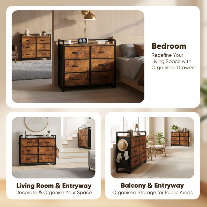 6 Drawer Storage Drawer, Brown