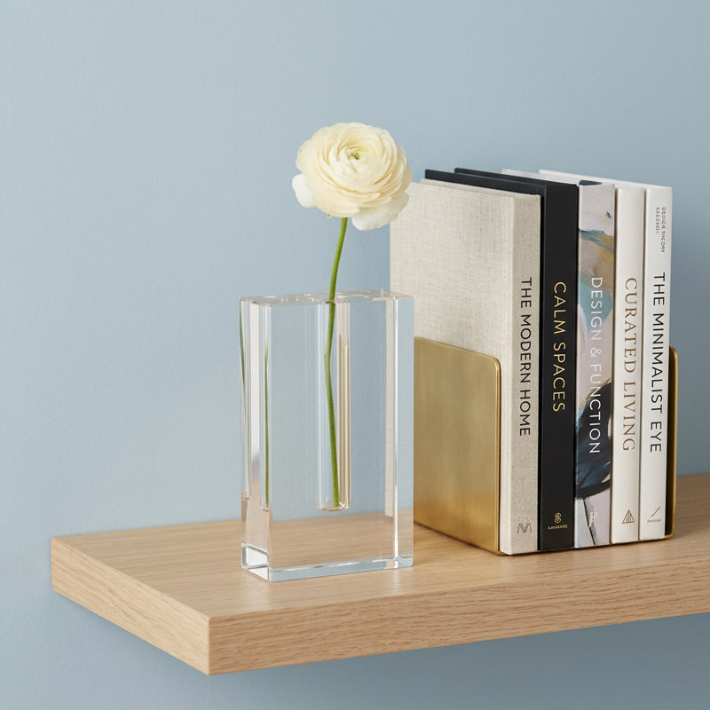 Clare Clear Crystal Clear Square Table Vase, 6" H x 1.63" W x 1.63" D