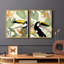«Parrot in the Leaves I», reproduction encadrée de qualité supérieure - prête à être accrochée - aucun clou requis - aucun clou requis-854006734-854006721