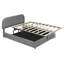 Lit plateforme tapissier pratique avec toison et coffre de rangement capacité hydraulique double-1183241407