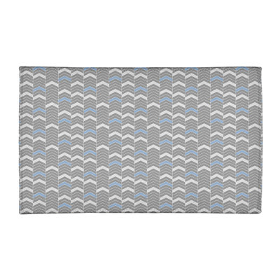 Tapis de zone grise à chevrons lineed