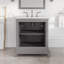 Ensemble de meuble-lavabo simple 30 po avec comptoir en quartz Carrara et lavabo encastré en porcelaine encastré Elite Stamford-112460351