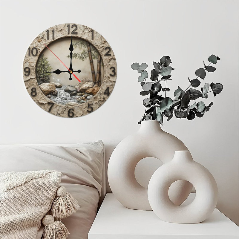Numbers On Clock Waterfall Bamboo