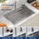31 in. Waterfall Drop-In Kitchen Sink 16 Gauge Stainless Steel Multifunction Single Bowl Kitchen Sink with Ledge Workstation and Faucet Combo