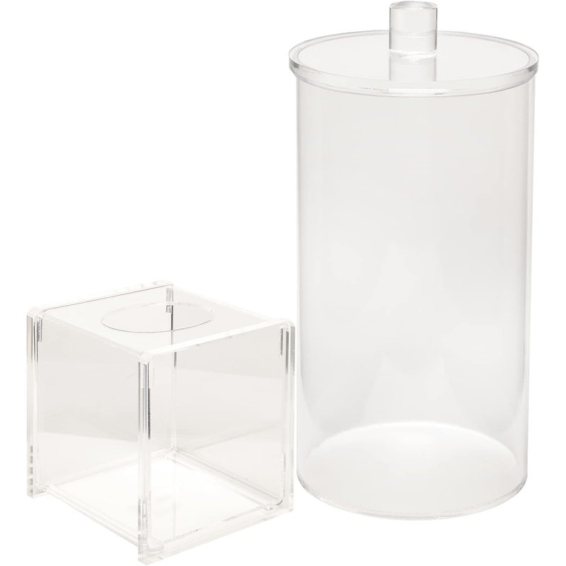 Clear Acrylic Square Tissue Box Cover Holder For Modern Bathroom Decor And Storage Organizer