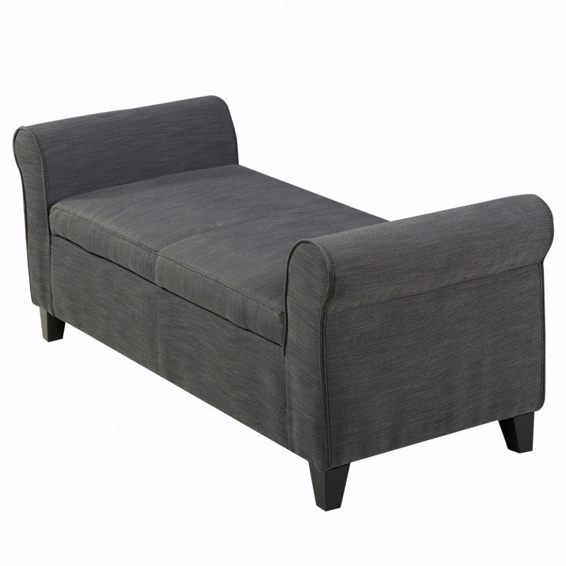 Armed Storage Bench, Gray