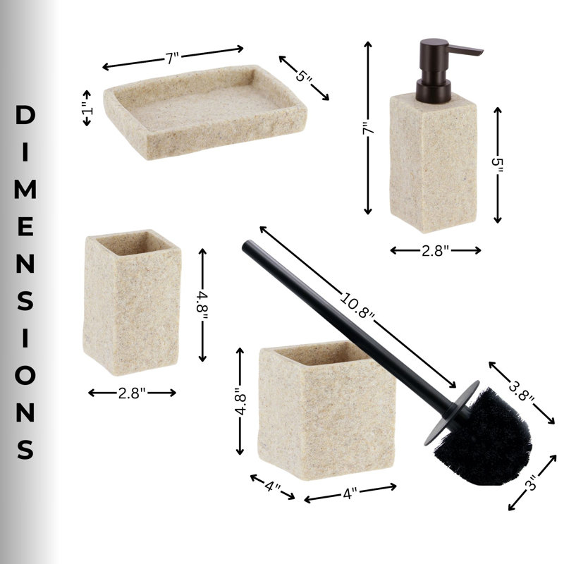 Bathroom Accessory Set, Natural