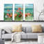 Coastal Poppies - Ensemble de 3 toiles tendues-1022545245