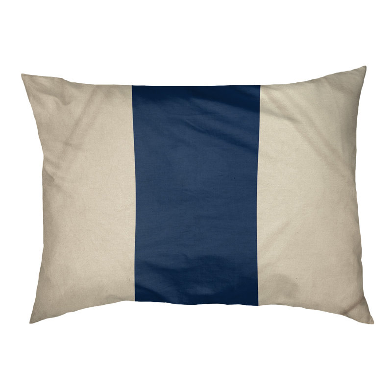 Coussin extérieur Phoenix, Moyen (l 28 po x P 18 po x H 9,5 po), Crème / bleu marine / crème