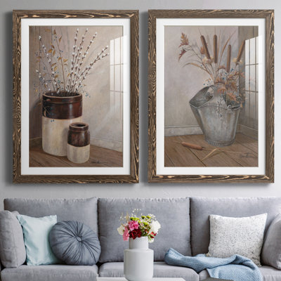 Ensemble de 2 cadres de peinture sur chat et printemps