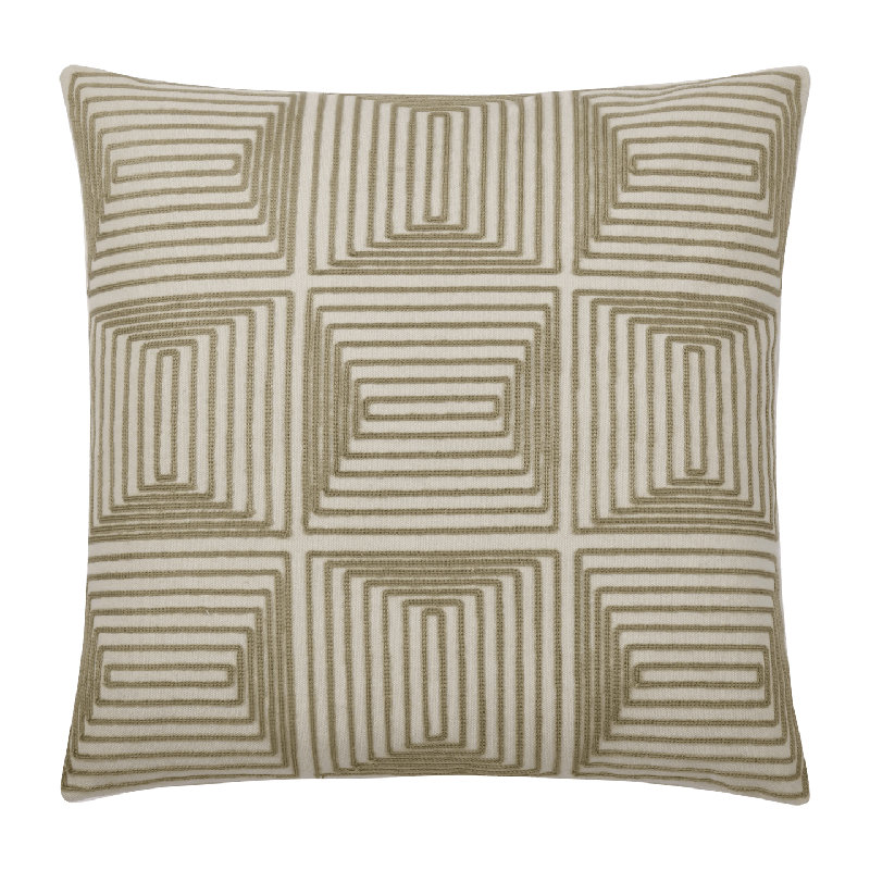 Cotton Beige Square Throw Cushion