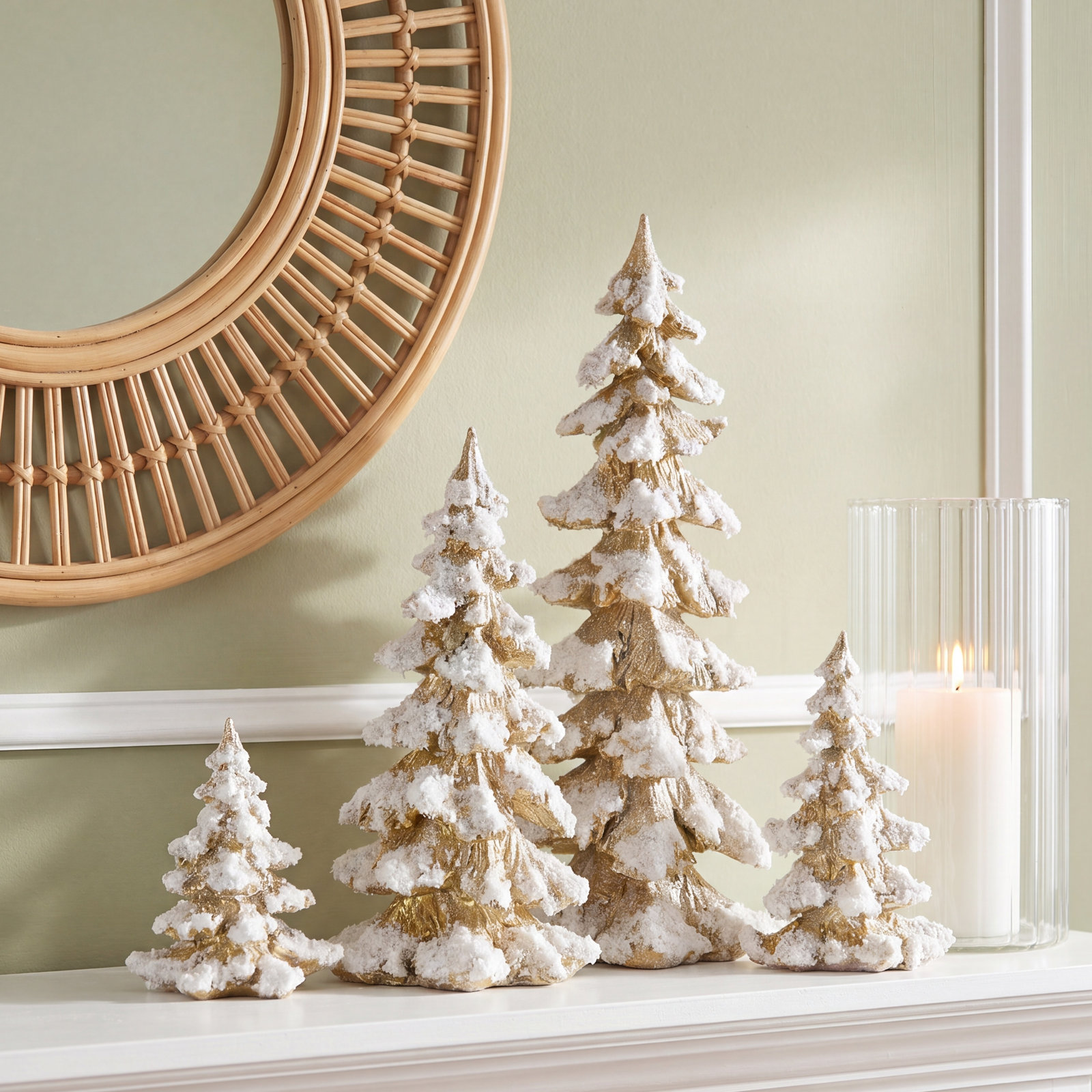 4-Piece Tabletop Tree Set, Gold