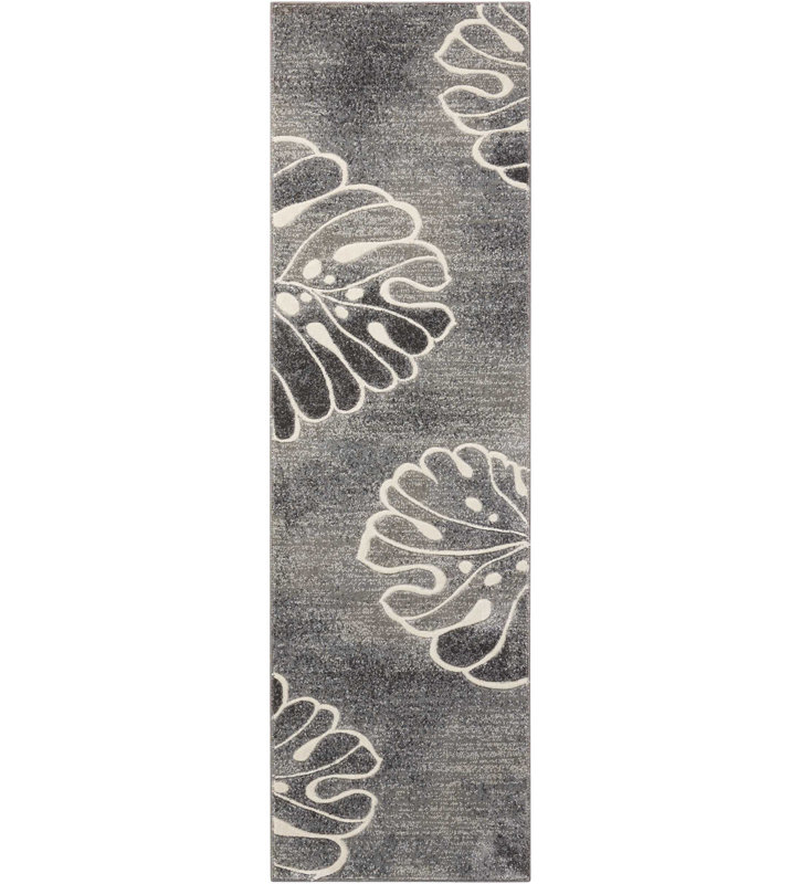 Tapis gris Ashli, Tapis de couloir 2 pi 2 po x 7 pi 6 po