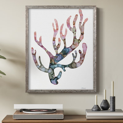 Sea Coral II, reproduction encadrée - bois massif