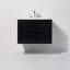 Linear 24 In. W X 21 In. D X 21.5 In. H Bath Vanity In Black Gloss With Solid Surface Countertop