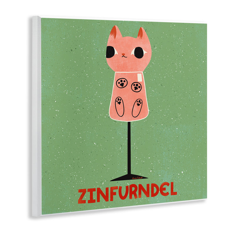 Plaque murale Zinfurndel Feline Wine, design par Carrie Cantwell