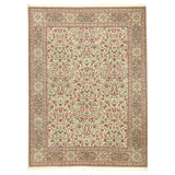 Hand Knotted Wool Oriental Area Rug in Ivory And Green
