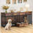 Wooden Double Dog Crate Furniture with Feeders-1101069960-1112564006