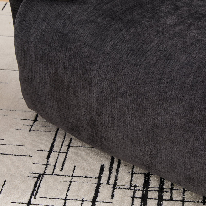 42.11" W Upholstered Minimalist Sponge Filling Accent Armchair, Black