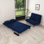 Fauteuil convertible 5 en 1 de 46 po pour deux personnes - Dossier réglable à 5 positions avec coussin, canapé-lit peu encombrant pour le salon, la chambre à coucher et le bureau (l 71,6 po x P 46 po) (Bleu)-130595504