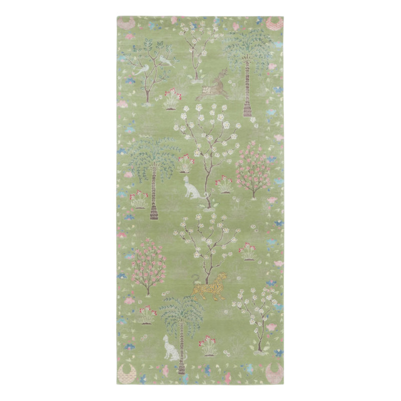 Modern Handmade Silk and Wool Area Rug
