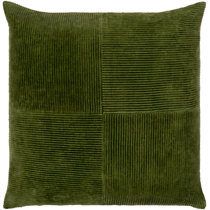 Soft Textured Olive Green Chenille Pillow Cover, Geometric Thick