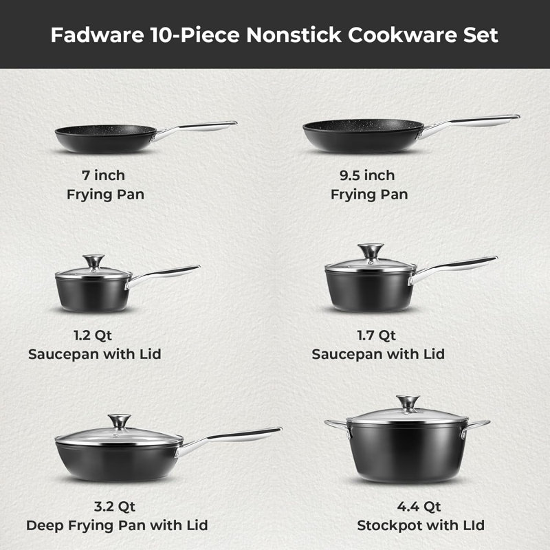 10 - Piece Non-Stick Aluminum Cookware Set