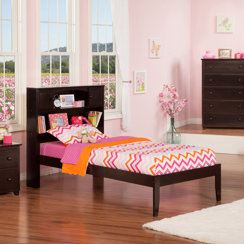 Bouldin Solid Wood Platform Bed with Bookcase, Twin XL, Espresso
