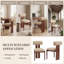 Mid-Century Modern Wooden Dining Chairs, Upholstered Fabric with Sculptural Backrest & Solid Wood Legs-386069494-386069485