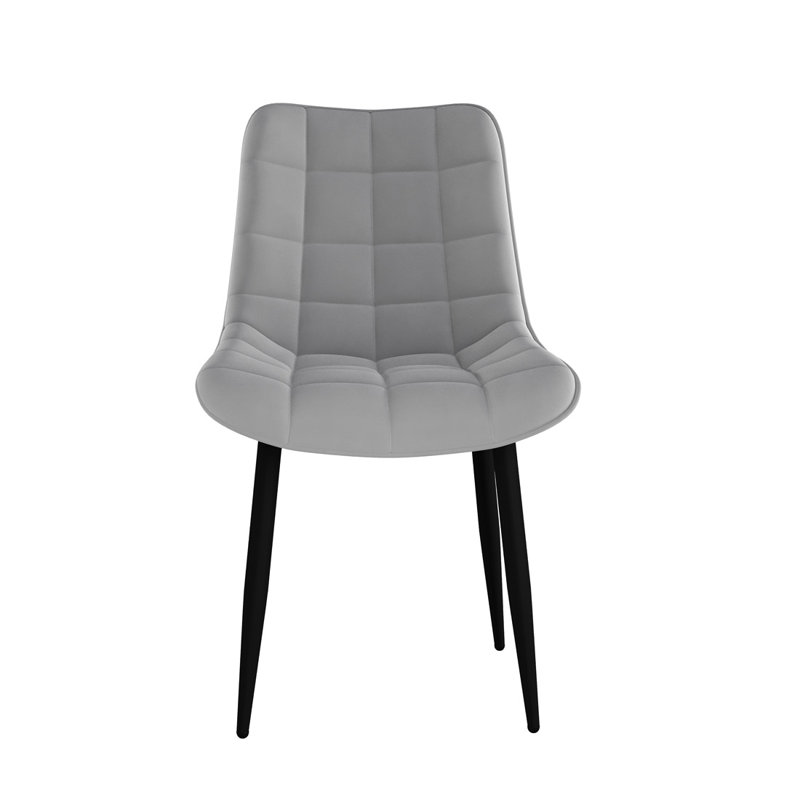 Bierman 45cm H Tufted Velvet Upholstered Upholstered Back Side Chair, Grey