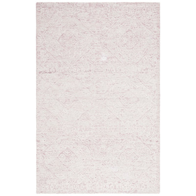 Batel Hand Tufted Wool/Bamboo Silk/Cotton Geometric Rug in White