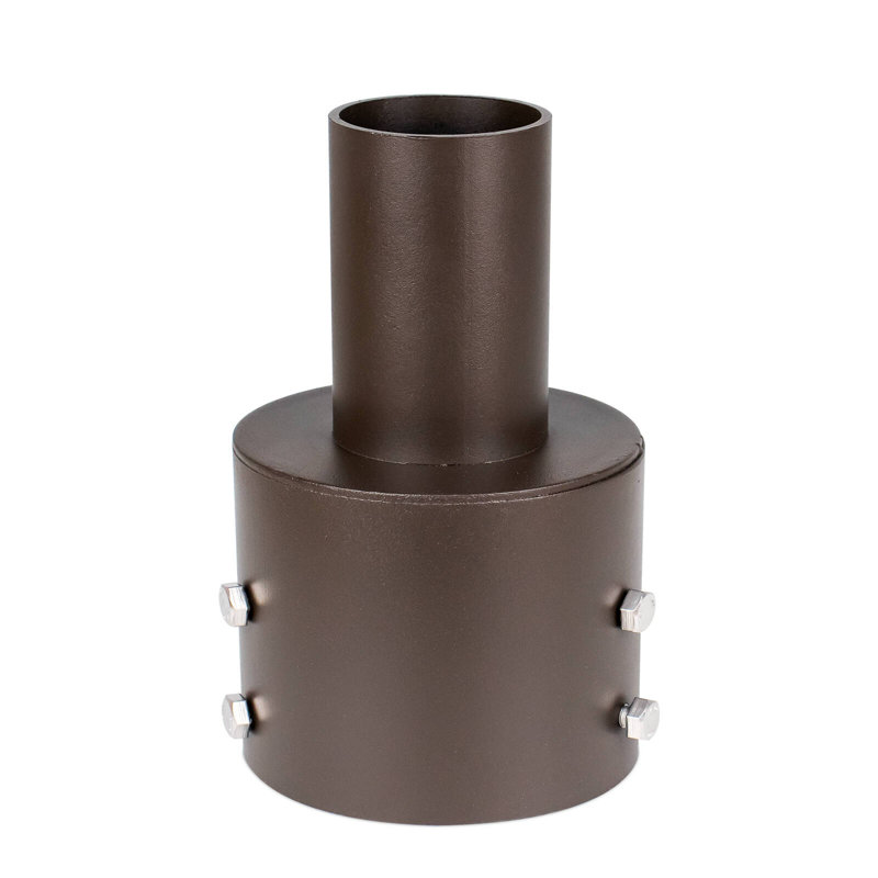 Adaptateur rond Tenon de 4 po à 3 po pour lampadaire à DEL, poteau rond en bronze foncé de 4 po à 3 po au sommet du Tenon, réducteur de poteau pour l'éclairage du parc de stationnement
