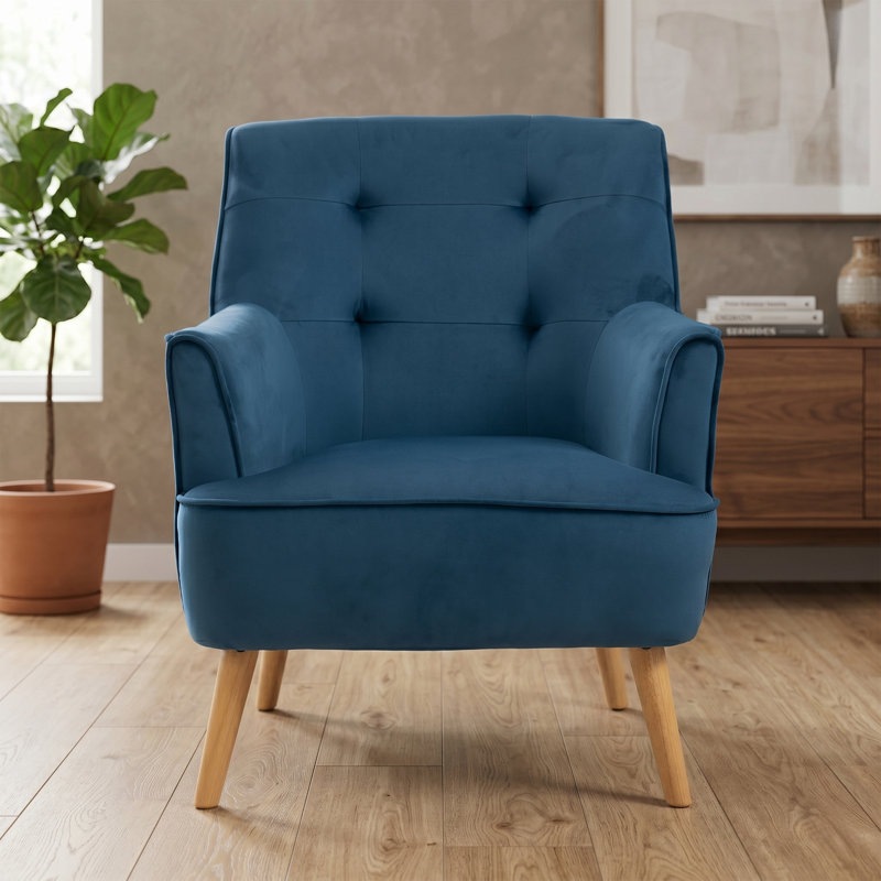 Khanna Upholstered Armchair, Navy