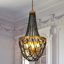 Lustre empire unique / remarquable à 4 lumières avec accents perlés-1802341941