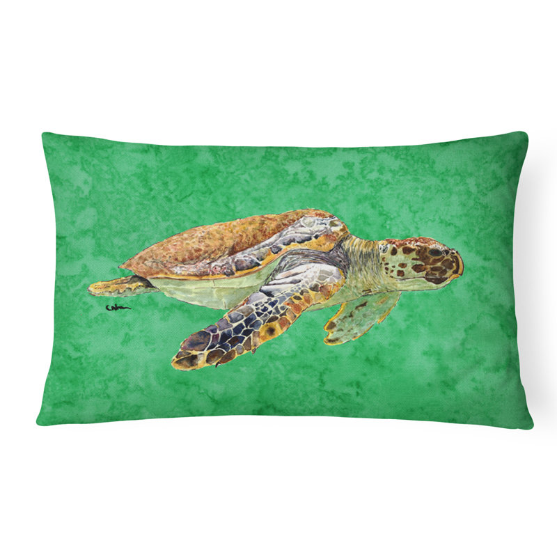 Turtle Outdoor Reversible Throw Pillow